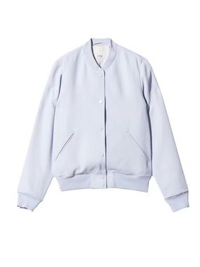Aritzia Wilfred Poussin Basketweave Bomber Jacket Light Pastel Blue